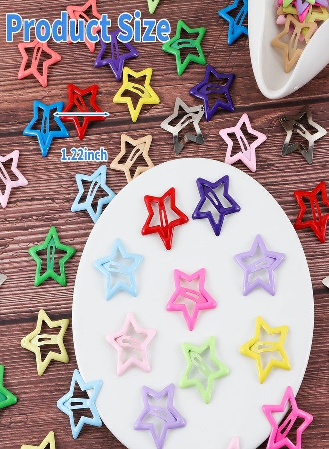 Secmity 55pcs 1.22" Star Hair Clips Cute Hair Clips for Girls Colorful Metal Snap Hair Barrettes for Women Star Hair Accessories for Daily Party - Image 2